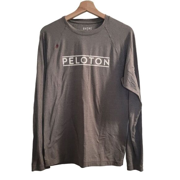 Rhone/Peloton Shirt Men's Small Grey Long Sleeve Crew Neck Athletic Cycling - Picture 1 of 8
